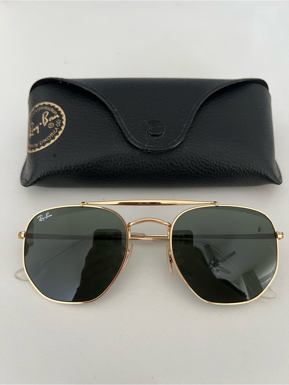 Ray Ban RB 3648 The Marshal Gold Green Sunglasses